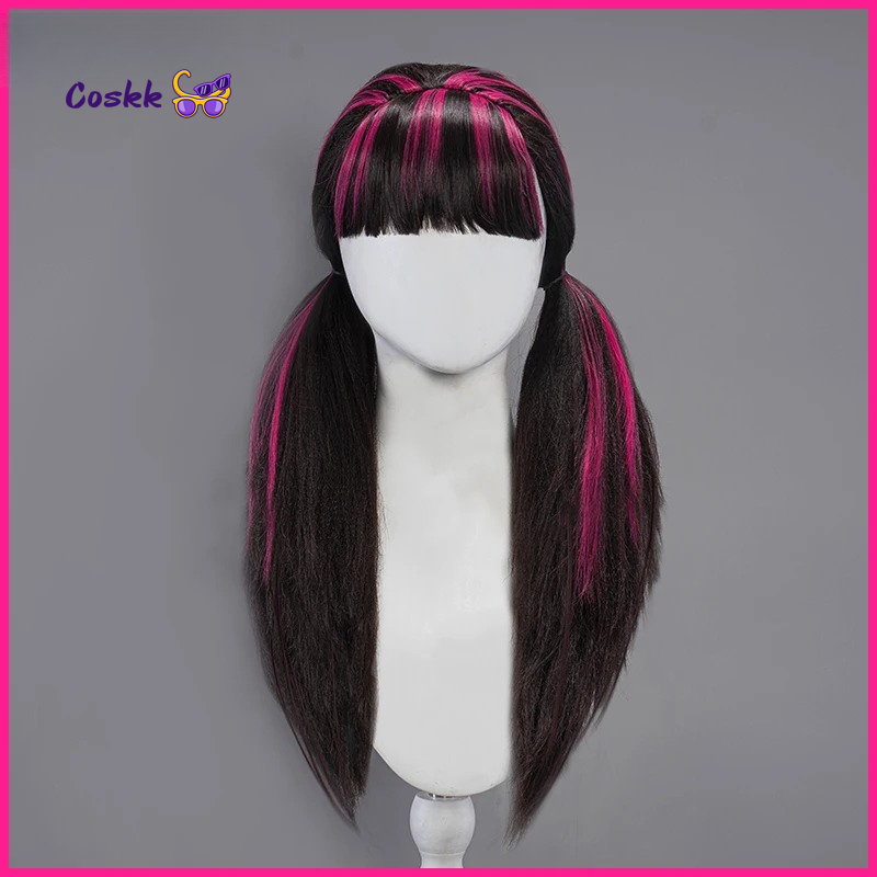 Anime Cosplay Long Black Hair - Peruka do Cosplayu Draculauraa, Długie Włosy