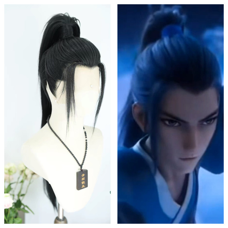 Anime Cosplay Long Black Hair - Gotowa do stylizacji czarna peruka cosplay