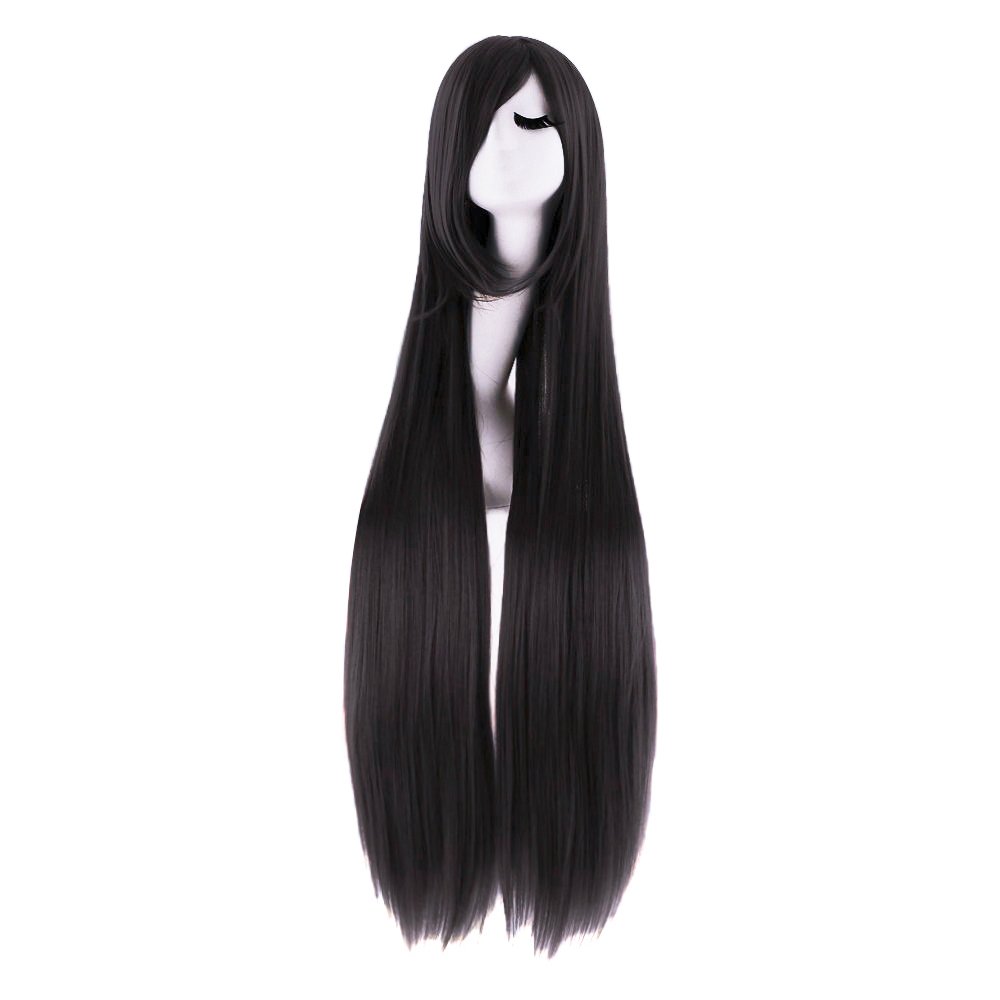 Anime Cosplay Long Black Hair - 40 cali 100 cm długa prosta