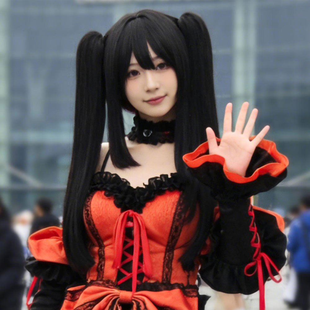 Anime Cosplay Long Black Hair - Peruka do cosplayu Date A Live