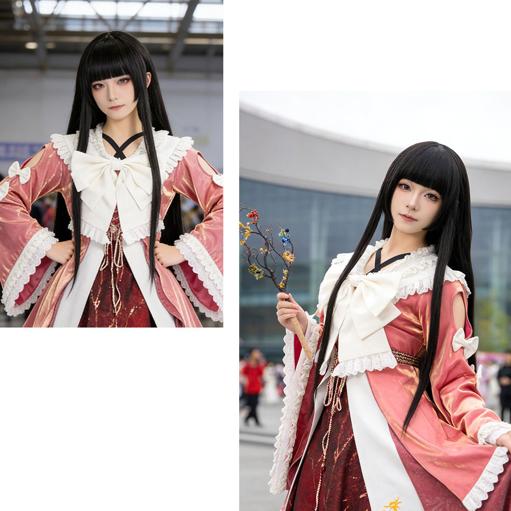 Peruka do cosplay Kaguya Houra – Anime Cosplay Long Black Hair recenzja i cena