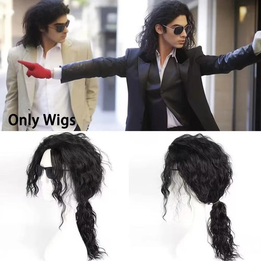 Anime Michael Jackson Cosplay  – Anime Cosplay Long Black Hair recenzja i cena