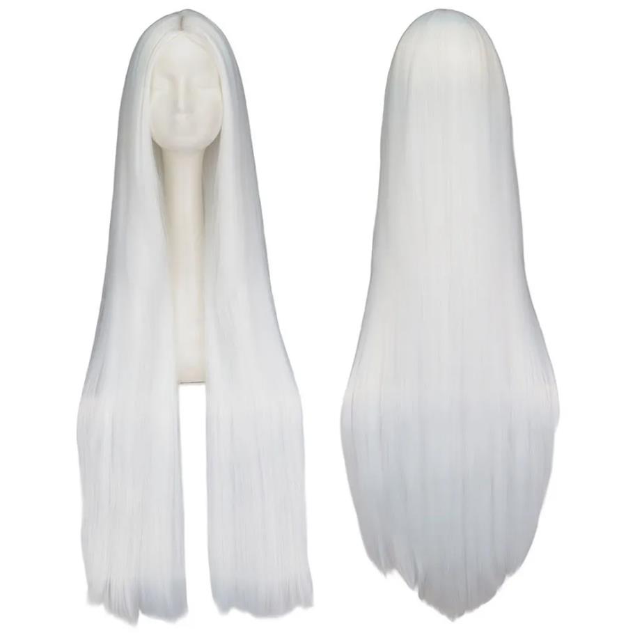 Czarny biały peruka 100CM/40 c – Anime Cosplay Long Black Hair recenzja i cena