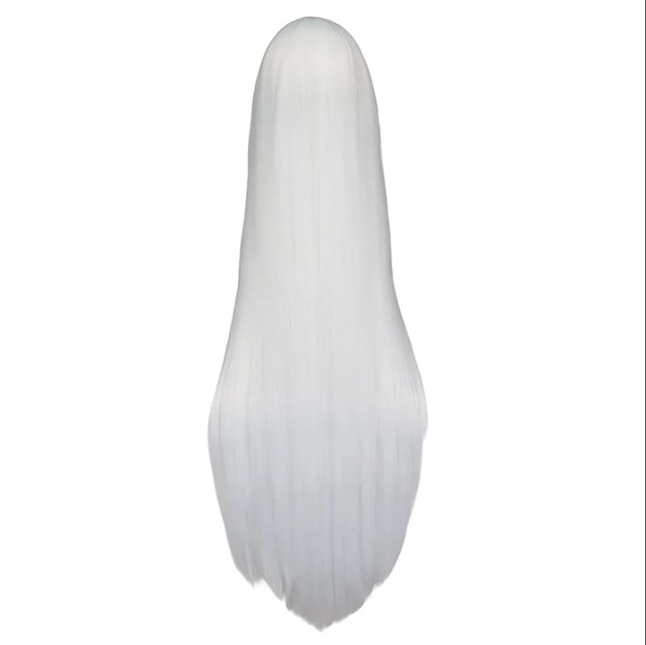 Czarny biały peruka 100CM/40 c – Anime Cosplay Long Black Hair recenzja i cena
